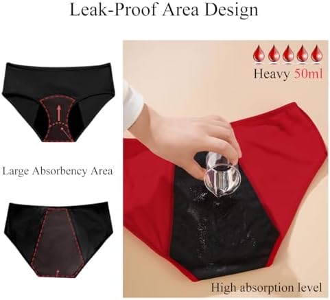 Women Incontinence Underwear, Leakproof Panties, Reusable Urinary Leakage Protective Briefs, Bladder Leak Fast Absorb (Medium)