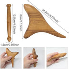 2PCS Reflexology Wood Body Massager Gua Sha Therapy Trigger Point Massage Tool for Relieve Shoulder Neck Hand Waist Calf Leg Foot
