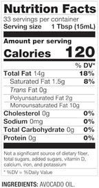 BetterBody Foods Refined Avocado Oil, Non-GMO Cooking Oil, Kosher, Keto and Paleo Diet Friendly, Frying, Baking, Avocado Oil, 500 mL, 16.9 Fl Oz