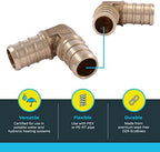 SharkBite 1/2 Inch Crimp 90 Degree Elbow, Pack of 10, Brass Plumbing Fitting, PEX Pipe, PE-RT, UC248LFA10.