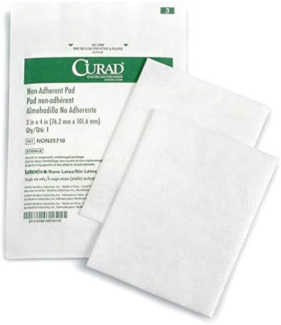 Curad Sterile Non-Adherent Pads (Pack of 100) for gentle wound dressing and absorption without sticking