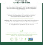 Desert Essence Tea Tree Oil & Fennel Toothpaste, 6.25 oz - Fluoride Free, Gluten Free, Vegan, Non-GMO - Oral Care with Baking Soda & Sea Salt for Healthy Teeth & Gums, Fresh Breath