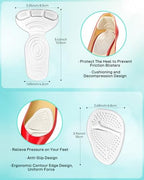 10PCS High Heel Inserts for Women, Silicone Ball of Foot Cushions Heel Grips Liner Metatarsal Pads for Women Shoes Too Big, Anti Slip Heel Pads, Foot Pain Relief and Comfort