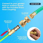 20 Feet Reach Solar Panel Cleaning Brush & Water Fed Pole Kit Professional System for Window & Glass Cleaning Washing Equipment Tool Scrubber Brush & Hose Spray Washer