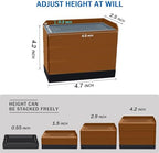 ANNKUT Furniture Risers 4 Inch, Heavy Duty Furniture Elevator in Heights of 1.5, 3 or 4 Inch， Rectangle Raising Blocks for Bed, Couch, Desk, Sofa, Tables,Support Up to 1,300 Lbs (4 Pack-Brown)