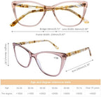 DOOViC Computer Reading Glasses Blue Light Blocking Acetate Frame Fashion Cat Eye Spring Hinge Readers for Women 1.75
