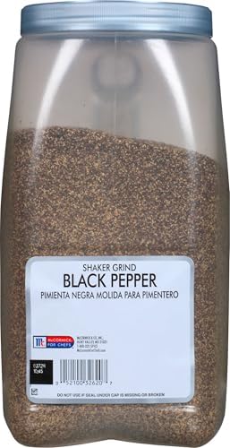 McCormick Culinary Shaker Grind Black Pepper, 5 lb - One 5 Pound Container of Bulk Black Pepper for Restaurant Use, Great on Salads, Meats, Vegetables and More