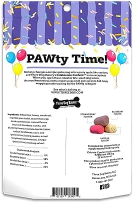 Three Dog Bakery Celebration Confetti - Puppy & Training Treats, Birthday & Special Occasion Dog Biscuits