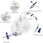 Urinary Drainage Bag with Anti-Reflux Chamber, Urine Bag with 2000 mL Volume, 48" Drainage Tube, Clips and Hanging Hook, Professional Urinary Bag for Home and Hospitals Health Aids,10 Pack