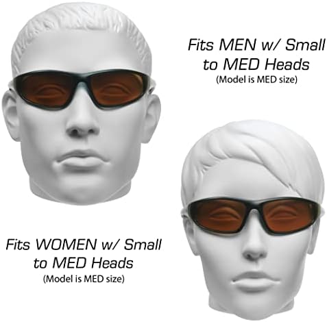 proSPORT Bifocal Sunglasses, HD Amber Lenses Blue Light Blocking, Improves Sleep, Sport Wrap Frame, Small to Medium Fit
