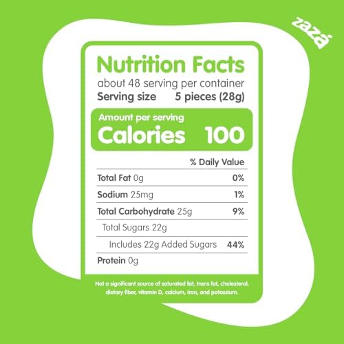 Sour Green Apple Chewy Candy Bulk Pack for Sweet Indulgence - Zaza Individually Wrapped Fruit Chews Candy Great for Office Desk Bowl, Reception, Buffet and Kids, Gluten Free, Kosher - 2.2LB