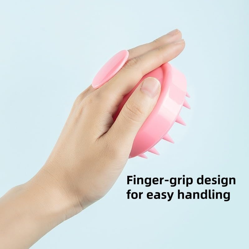 Hair Scalp Massager Shampoo Brush, Scalp Scrubber with Soft Silicone Bristles, Both Wet Dry Hair (Purple)