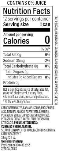 Pepsi Zero Sugar Cola Soda, Wild Cherry, 12 Fl Oz Cans (Pack of 12)