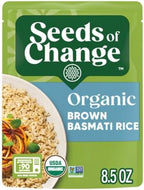 SEEDS OF CHANGE Certified Organic Brown Basmati Rice, Organic Food, 8.5 OZ Pouch (Pack of 6)