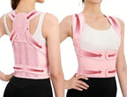 Posture Corrector for Women and Men Upgraded Back Brace, Adjustable Back Support for Upper and Lower Back Pain Relief, Shoulder Straightener for Hunchback (Pink, Large)