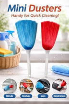 Mini Feather Dusters Anti-Static Multipurpose Microfiber Dusting Brush Tool with Handle for Cleaning Interiors Furniture and Car Accessories (4Pcs)