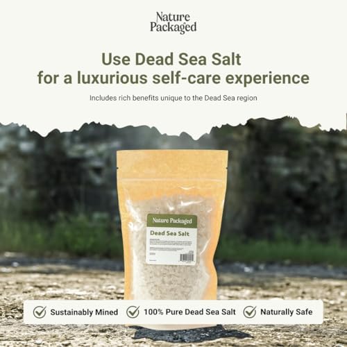 Dead Sea Salt (16oz) - Direct from The Shore of The Dead Sea - Organic Salt for Body Scrubs, Adding to Baths, and Foot Soaking 1 Pack