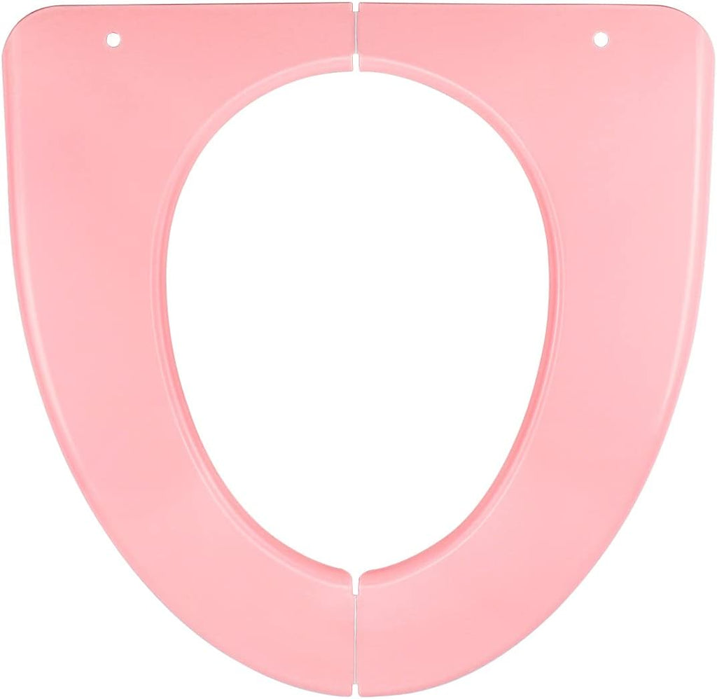 Adult Folding Toilet Seat Pad Plastic Washable Seat Cover with Foldable Design Portable Toilet Cushion for Home, Travel, and Office Use (Pink)