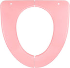 Adult Folding Toilet Seat Pad Plastic Washable Seat Cover with Foldable Design Portable Toilet Cushion for Home, Travel, and Office Use (Pink)