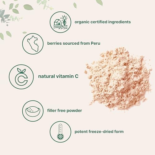 Organic Camu Camu Powder, 12 oz | High Natural Vitamin C Level | Fresh Freeze-Dried Berries Source | No GMOs, Vegan Friendly