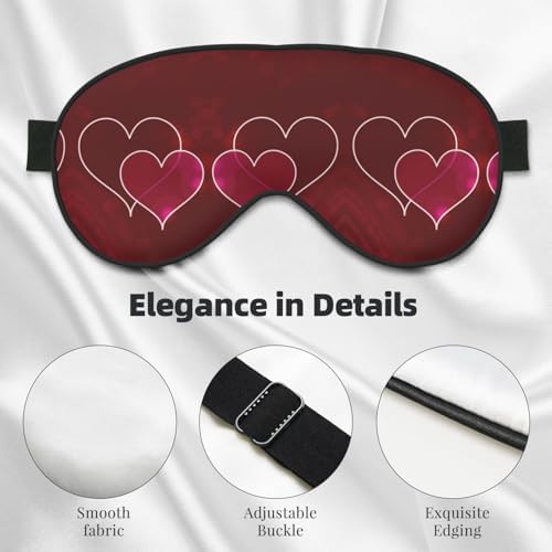 Red Love Eye Mask for Ultimate Sleep Comfort - Adjustable, Breathable & Stylish -Perfect for Light Sensitivity, Insomnia