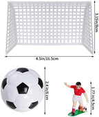 Pistha 18 Pieces Soccer Cake Topper Decorations Soccer Ball Cupcake Topper Soccer Player figure for Soccer Birthday Party Sport Party Football Theme Party Supplies for Men Boy