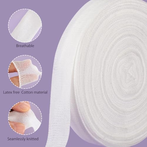 Finger Tubular Bandage, Net Wound Dressing Stretch Tubing Gauze Dressing Retainer Breathable Thumb Toe Covers for Wounds Finger Applicator and Splint, 1.5CM X 20M