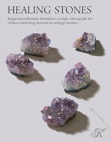 KALIFANO Angel Aura Amethyst Geode – Titanium-Bonded High-Energy Amatista for Reiki, Wicca, Crystal Decor & Metaphysical Gifts – Natural Crystals and Healing Stones (Family Owned)