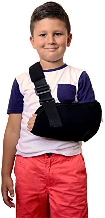 Soles Pediatric Arm Sling with Padded Shoulder Strap, Black, Small