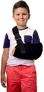 Soles Pediatric Arm Sling with Padded Shoulder Strap, Black, Small