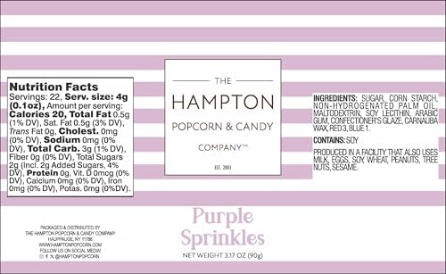 Purple Sprinkles Jimmies 3.17 oz, Sprinkles For Cake Decorating, Cake Sprinkles, Sprinkles For Baking, Ice Cream & More, The Hampton Candy Company