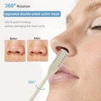 Hannahcos 5Pcs 2-in-1 Nasal Hair Cutter, 2024 New Double Sided Nose Hair Knife, Nostril Hair Remover Tool, Portable Manual 360° Rotating Nose Hair Trimmer with for Women Men, Beige