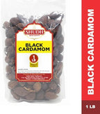 Shudh Black Cardamom Pods Whole 1 LB ~ (Amomum tsao-ko/Cao Guo/Thao Qua) ~ All Natural ~ Non-GMO Spice