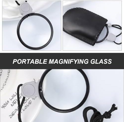 Convenient Necklace Magnifiers 4pcs Hanging Chain Magnifying Glasses with Monocle Lens Portable Visual Aid for Reading Crafts Jewelry
