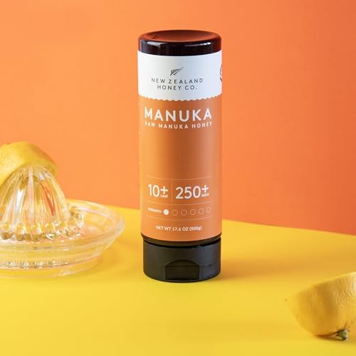 New Zealand Honey Co. Pure Manuka Honey Squeeze Bottle UMF 10+ / MGO 250+ | 17.6oz | 1.1 lb. (500g)