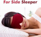 Sleep Eye Mask for Men Women, Sleeping Mask for Side Sleeper, Travel Blackout Night Blindfold Eye Shade Cover with Adjustable Strap (Red-3D)