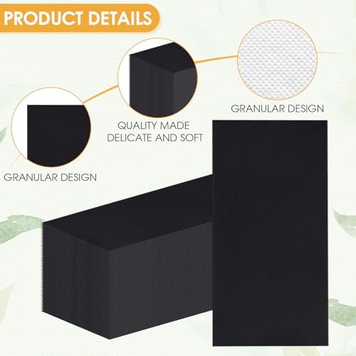 100Pcs Disposable Black Napkins Disposable Guest Black Paper Napkins Hand Towels, for Kitchen Party Wedding Bathroom or Any Celebration Occasion