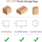 4 CT Extra Large Clear Plastic Storage Bags, 40" x 60" Huge Waterproof Storage Bags with 4 Ties for Clothes, Suitcases, Furniture, Chairs, Mini Bikes, Holiday Decorations