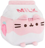 GUND Pusheen Strawberry Milk Plush Cat Stuffed Animal for Ages 8 and Up, Pink/White, 6”