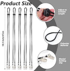 6PCS Black Adjustable Napkin Clip with Neck Chains, Dental Bib Clips 18.89 Inches Bib Holder for Dental Clinic Dentists Elderly Adult