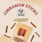 52USA Cinnamon Sticks, Cinnamon 4 oz (113g), Whole Cinnamon Sticks, 100% Raw, Kosher Certified, Gluten Free, Pure & Fresh Cinnamon, Perfect for Baking, Cooking & Beverages