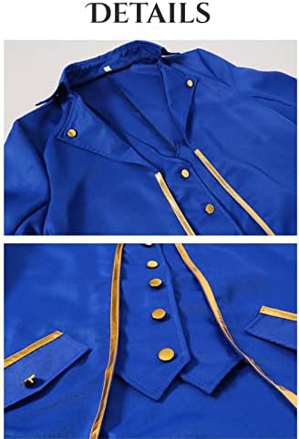 WISHU Mens Steampunk Medieval Jacket, Gothic Victorian Renaissance Tailcoat Vampire Halloween Costume Vintage Frock Coat