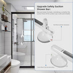 Grab Bar for Bathtubs and Showers, Zynuhmo 12 Inch Suction Cup Safety Grab Bar with 1PCS Bath Ball No Drilling Suction Shower Handrails for Seniors Elderly Kids Bathroom Assist Support(1Pack, Gray)
