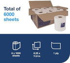 Tork Centerfeed Paper Wiper White M2, High Absorbency, 6 x 1000 Sheets, 120133
