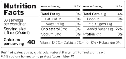 LAVA Premium Blue Curacao Syrup, 33.8oz (1-Liter), Made with 100% Sugar, Orange Extract, No Artificial Sweeteners or Flavors (1-Pack)