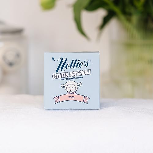 Nellie's Scented Wool Dryerball - Rose Scented - Made with 100% Pure New Zealand Wool and Lasts Approximately 50 Drying Loads - Silent in Your Dryer!
