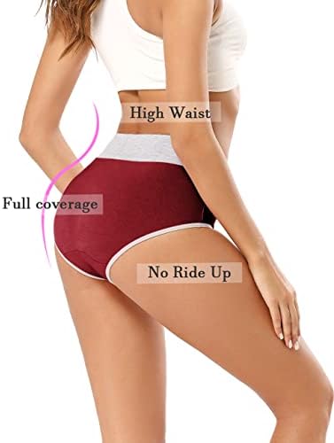 POKARLA Womens Cotton Underwear High Waist Full Coverage Briefs Soft Breathable Postpartum Panties Stretch Underpants