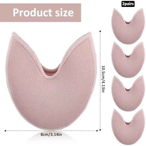 2 Pairs Ballet Toe Pads for Pointe Shoes, Ballet Pointe Dance Shoe Toe Covers Breathable Knit Half Socks with Anti-Slip Cushion Forefoot Wrap Pad Soft Toes Pad Sponge Insoles for Forefoot Pain Relief