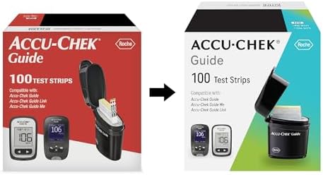 Accu-Chek Guide Glucose Test Strips for Diabetic Blood Sugar Testing (Pack of 100)