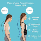 Generic Adjustable Posture Corrector Back Brace for Men, Women - 2024 Version (33-41 Inches M Waist) - Made of HQ Neoprene with FREE Massage Ball - Lightweight, Comfortable Belt for Spine Correction